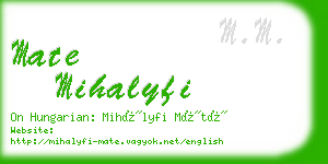 mate mihalyfi business card